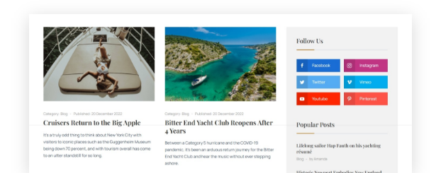 Present your latest articles in a responsive, <em>easy-to-navigate blog layout</em>