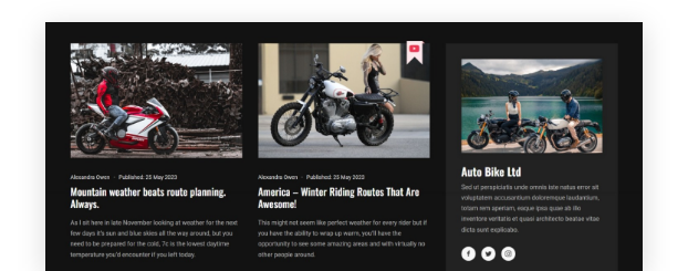 Present your latest articles in a responsive, <em>easy-to-navigate blog layout</em>